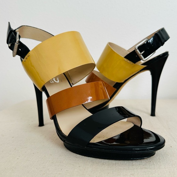 Michael Kors Patent Leather Lizzie High Heeled Sandals - Picture 1 of 8
